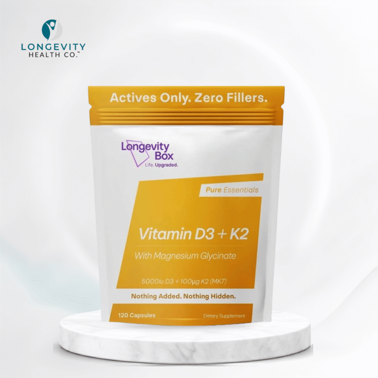 Vitamin D3 + K2 with Magnesium Glycinate — 5000iu D3 + 100mcg K2 (MK7)